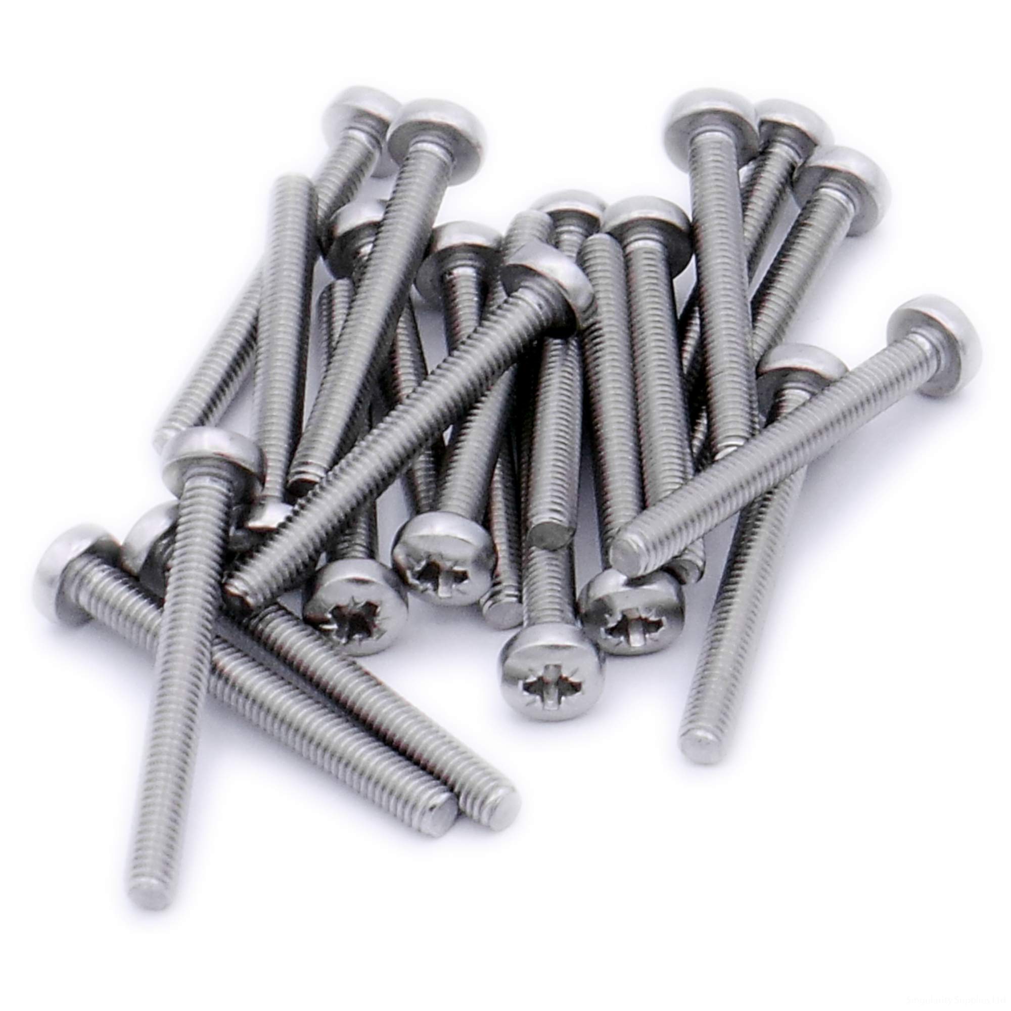 M4 (4mm x 45mm) Pozi Pan Machine Screw (Bolt) - Stainless Steel (A2) (Pack of 20) — image 1