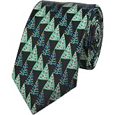 Alizeal Mens Handmade Christmas Pattern Party Necktie