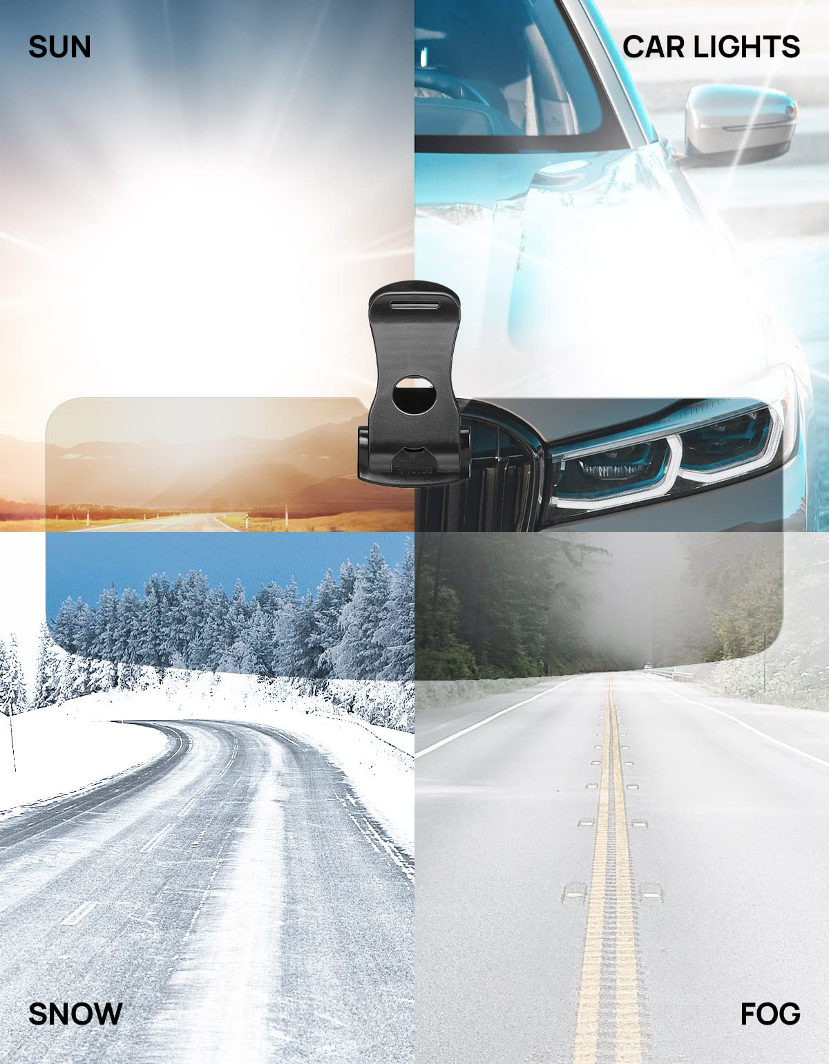 JOYTUTUS Sun Visor for SUV, Polarized Sun Visor Extender for Car, Universal UV400 Car Visor Extension Anti-Glare Easy to Install, Protect from Glare/UV Ray/Stray Light