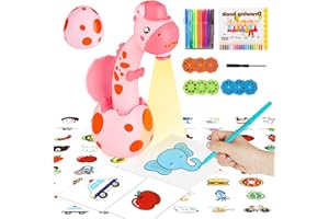 RNGODO Drawing Projector for Kids, Trace and Draw Projector Toy for Toddler Girls & Boys, Learning Art Children Drawing Projection with 72 Stencils and 12 Markers and 1 Art Book