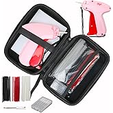 Micro Stitch Gun for Clothes - Quick Stitch Sewing Gun - Tagging Gun for Clothing - Comes in a Hard Shell Case Includes 6 Micro Needles, 800 Black & 800 White & 500 Red Fasteners