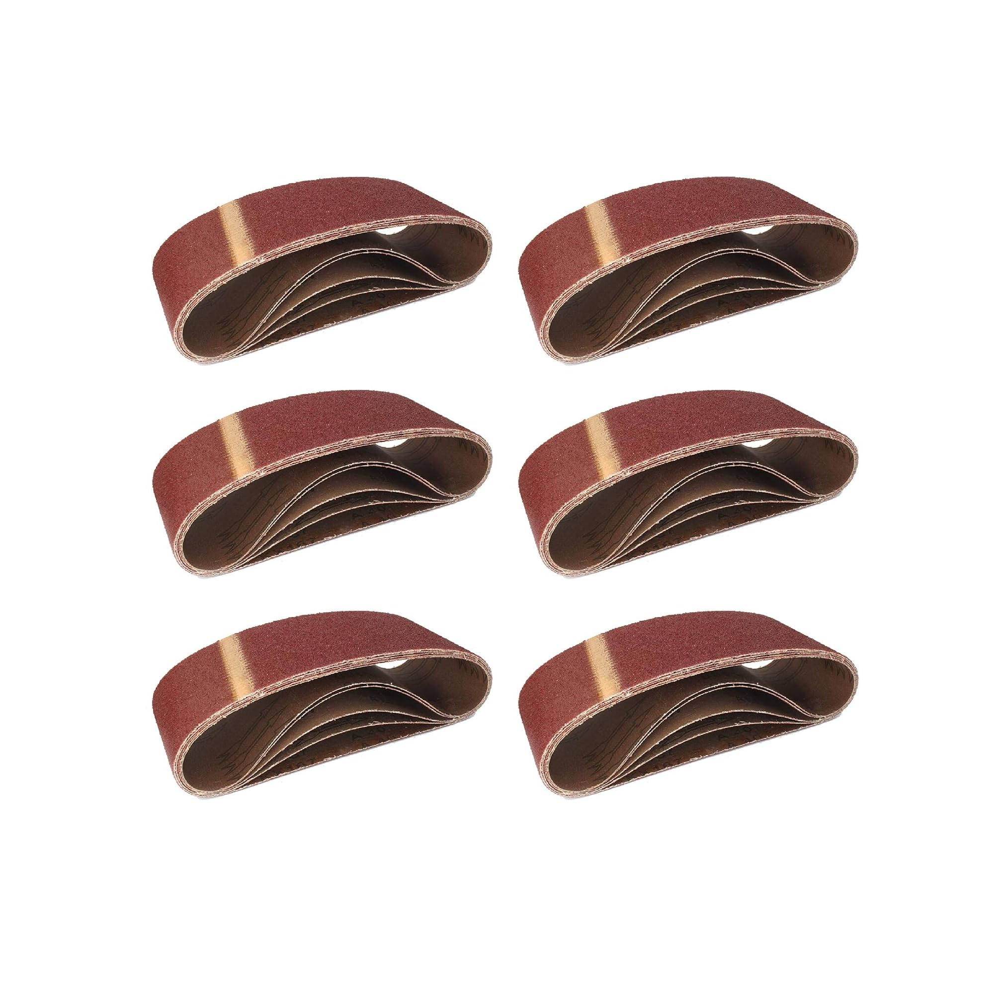 Cloth Sanding Belts │ 25 Pieces │ 75 x 457 mm │ Mixpack (5 x Grain 40/60/80/120/180 Each) │ for Belt Sanders │ Sanding-Paper │ Sanding-Belts Assortment
