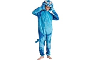 Loiahoer Unisex Tie-dye Triceratops Dragon Onesie Costume Pajamas,Halloween Cosplay Costume Christmas Pajamas Hooded Zipper