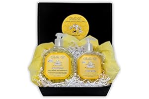 Bella B Gift Set: Squeaky Bee Baby Wash & Shampoo 13 oz and Bubble Bath 8 oz, Baby Gift Set