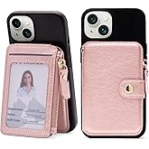 M-Plateau Foldable Phone Wallet，iPhone Card Holder Stick On with Flexible Zipper Coin Purse Multifunctional Kickstand Design, Fits 6.1 and Above Leather or Smooth Surface Phone case