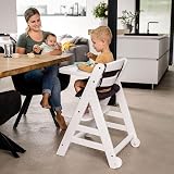 hauck Beta+ White Wooden High Chair Set 6 Months to 90 kg with Wheels view 2