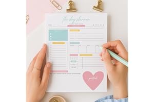 THREEKIN COLLECTIVE The Day Planner - 8.5 x 11 Daily Planner Pad | Motivational Planner for Women | Time Management and Productivity Tool | Women-Owned USA Business