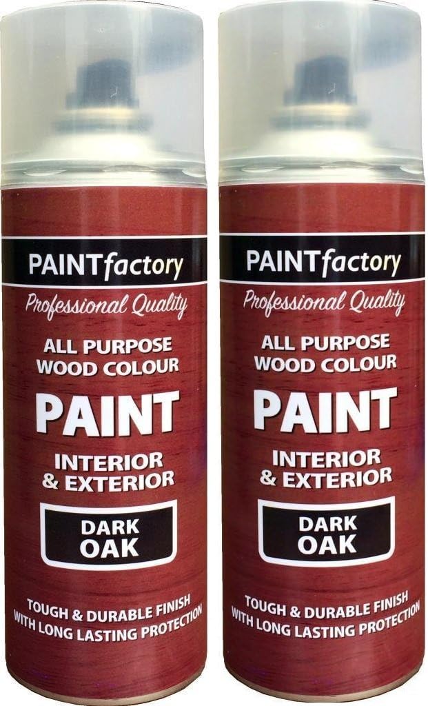 2 x All Purpose Dark Oak Satin Spray Paint Dark Brown Wood Stain Finish