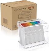 Osco Small Clear Acrylic Index Box with A to Z Tabs and 100 Cards view 5