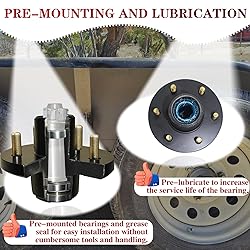 LUXTRKSTO 1 Set 6 on 5.5'' Trailer Hub Kit for