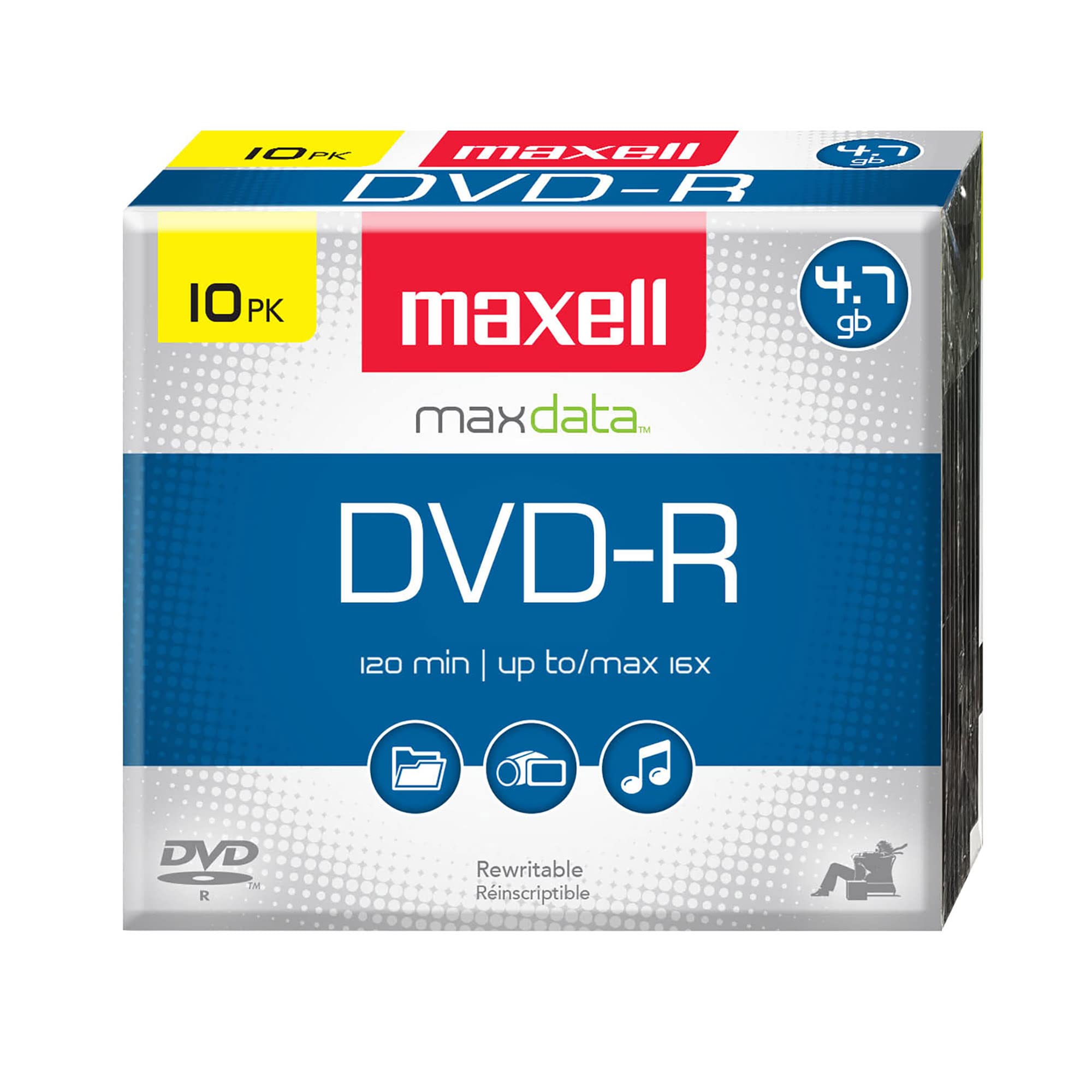 Maxell 638004 4.7Gb Dvd-R 10Mm Jewel case