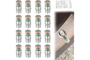 GOLD DEER 12 PCS Tire Pressure Monitor Valve Stem Caps with Box, 2.4Bar 36PSI, 3-Color Eye Alert Sensor Indicator, Universal 