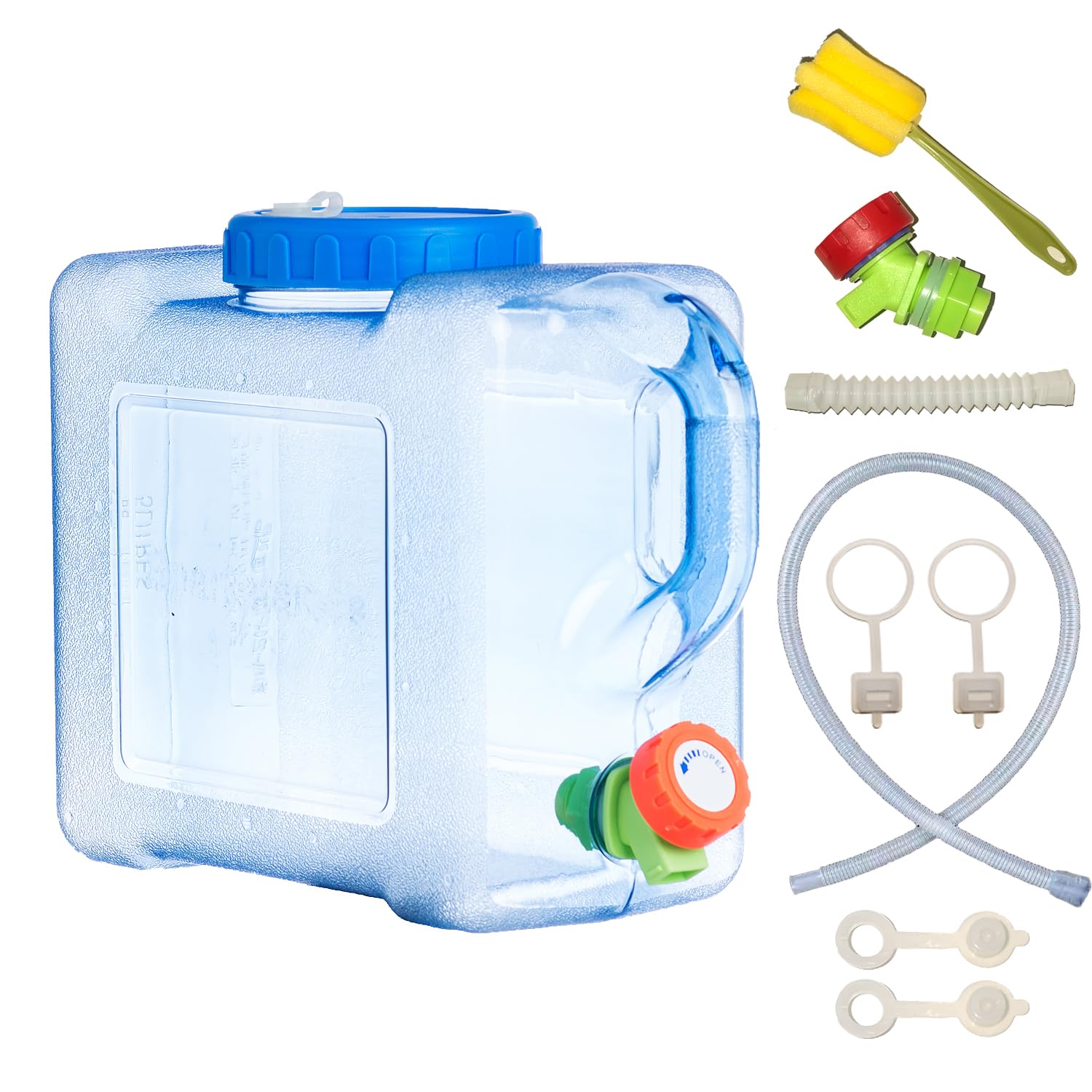 Sparkstarses Water Container, 5L Water Container with Tap, Camping Water Carrier, Plastic Water Tank for Kitchen, RV, Van, Truck, Camping, School, Hospital, Outdoor, Garden (5L)