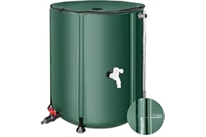 YAFF Rain Barrels to Collect Rainwater from Gutter - Rain Collection Barrel Water Barrel Rainwater Collection System Collapsible Rain Barrel Include Filter Two Spigots and Overflow Kit (53 Gallon, Green)