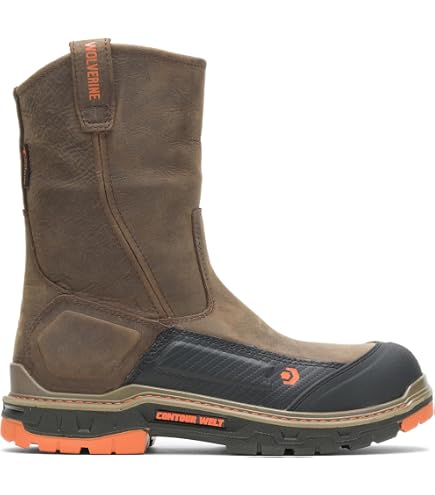 Wolverine Men’s Raider DuraShocks Wellington Boot — Waterproof Composite Toe, Heavy Duty Work Boot, Brown, Size 12 - View #8