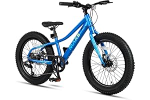 Glerc Mars Kids Mountain Bike, 20 24 Inch Fat Tire Bike for Teen Ages 6-14 Year Old, Bicycle with 2.8-Inch Wide Tires and 6 Speed Drivetrain, Multiple Colors