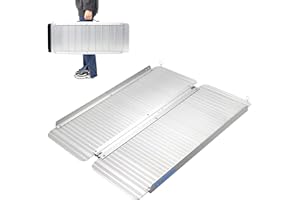 Ruedamann 3 FT Portable Wheelchair Ramp, Sturdy Non-Slip Aluminum Wheelchair Ramp with Upgraded Hinge, Aluminum Folding Ramp for Doorways, Ramp for Wheelchairs, Scooters, Steps, Stairs, Pets
