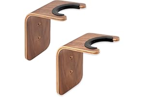 BONFOIS Guitar Wall Hanger - Secure Guitar Wall Mount for Acoustic/Ukulele - Space-Saving Guitar Accessories - Easy to Install Guitar Hook - Elegant Design Guitar Stand for Home/Studio Neck up to 2 in (50mm)