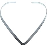 New Shiny Silver 6mm Wide V Shaped Choker Collar Necklace Wire (CV3), Silver, 16" to 18"