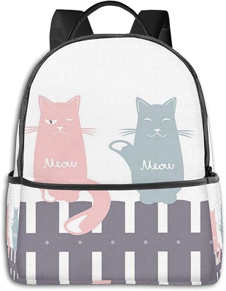 Amazon Co Jp 面白いかわいい 猫柄 リュックサック バックパック スクールバッグ 幼稚園 通園 入園 入学 チアフルデイパックかわいい おしゃれ 学生 男の子 女の子 遠足 フラッシュデイ ホーム キッチン