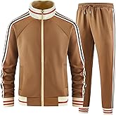 dioxoib Men Track Suits Sets Long Sleeve Full-zip Sweatsuit Active Jackets and Pants 2 Piece Outfits
