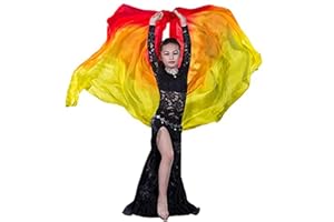 Aumulen 8mm Girls Hand-Made Belly Dance Silk Scarf Veils Gradual Colors