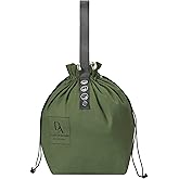 DARO-HGL Reusable Drawstring Lunch Bag,Insulated Handbag Tote bag with Handle,Lunch Sackand Drawstring Closure for Women Work Picnic or Travel (GREEN)