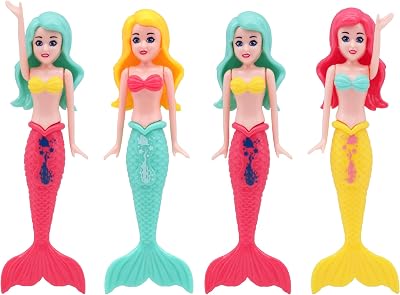 TOPWAYS Pool Diving Toy Set 4 Diving Mermaids Torpedoes Children Pool Games