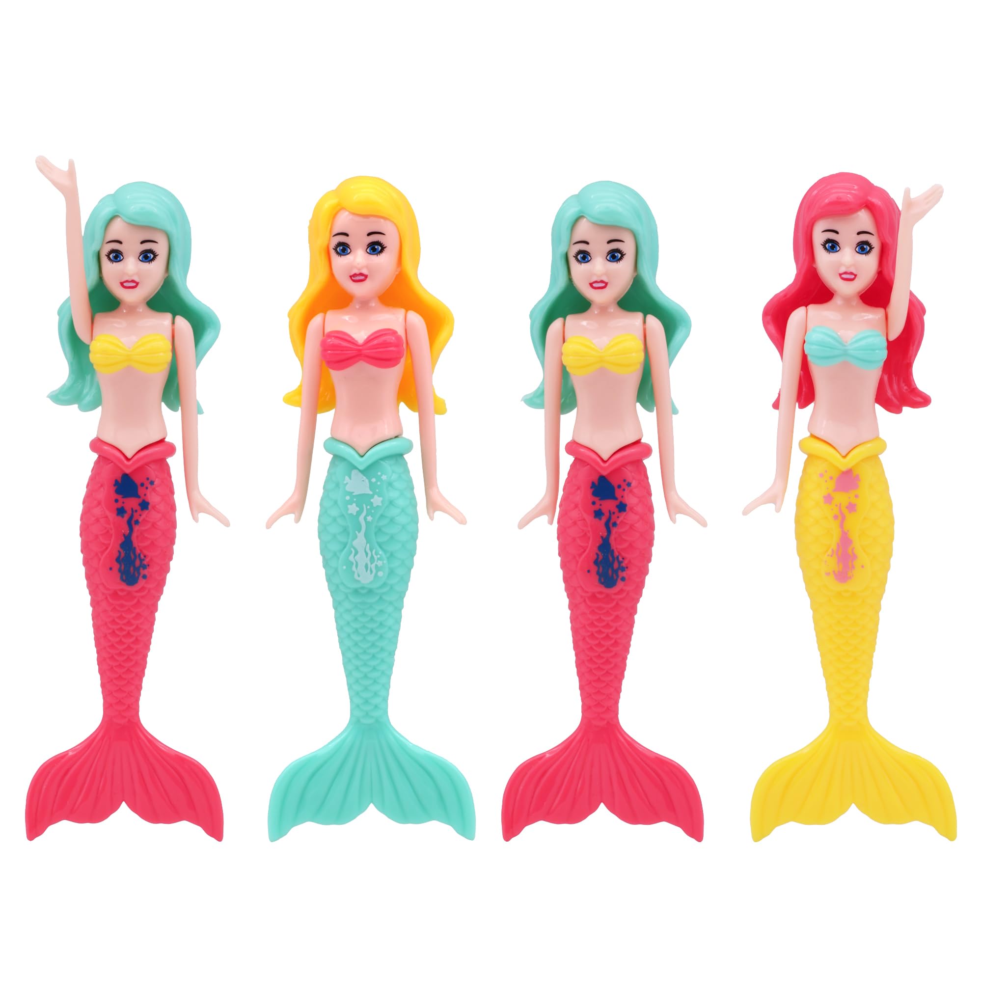 TOPWAYS Pool Diving Toy Set 4 Diving Mermaids Diving Torpedoes Swimming Underwater Pool Training Toys Diving Games Training Children's Gifts(Diving Mermaid) — image 1