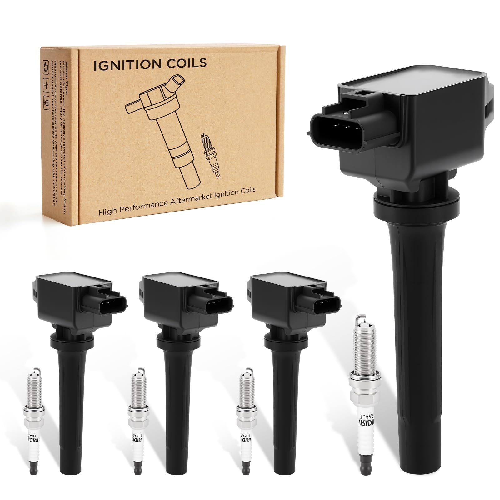 Photo 1 of Set of 4 Ignition Coil Pack UF781 and Iridium Spark Plugs 95660 Compatible with Honda Accord Civic CR-V 2016-2021,Acura RDX TLX 1.5L 2.0L L4