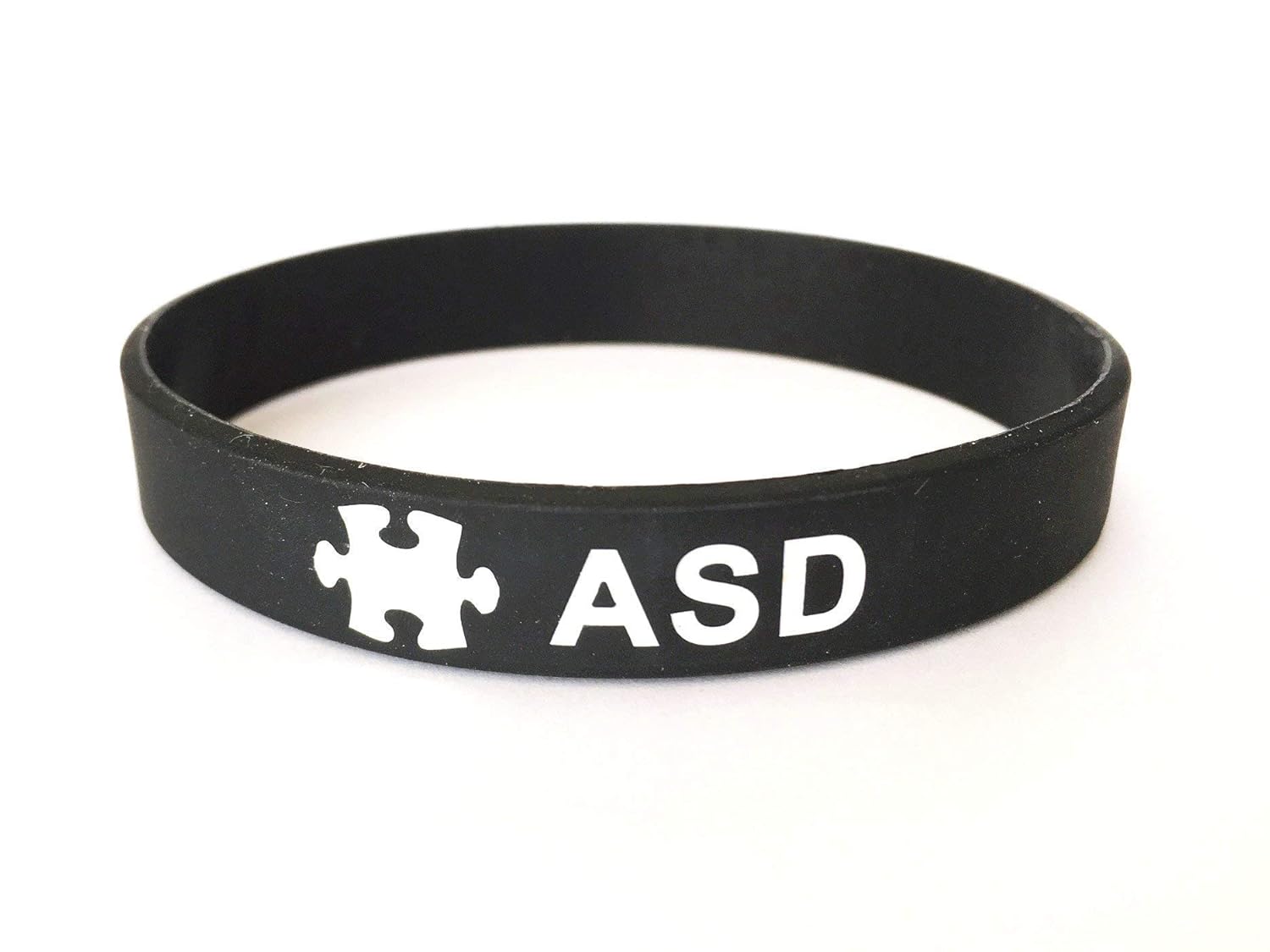 ASD Autism wristband medical alert ID bracelet black white mens ladies