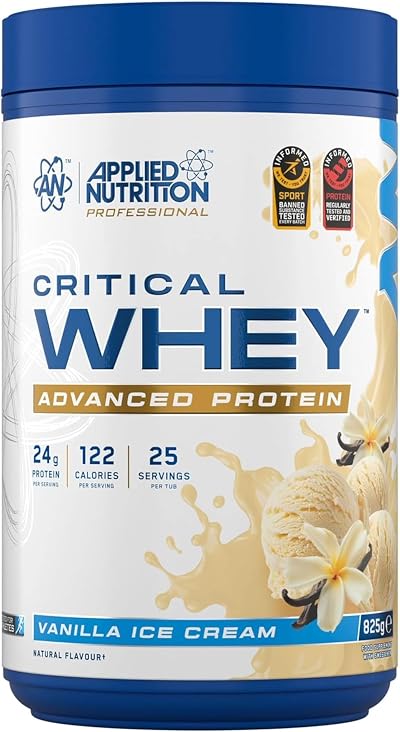 Applied Nutrition Critical Whey Protein Powder Vanilla Ice Cream 24g Protein