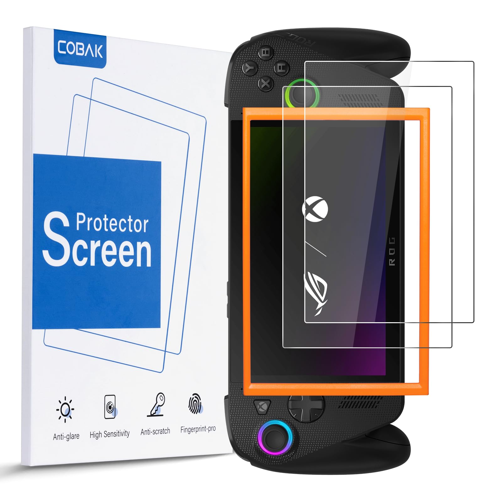 Photo 1 of 1 pack
CoBak 2 Pack 9H Tempered Glass Screen Protector for 7" ASUS ROG Xbox Ally & ROG Xbox Ally X 2025 - with Alignment Frame, Fingerprint Resistant, Anti-Bubble, Touch Sensitive, Anti-Scratch, Ultra-Clear