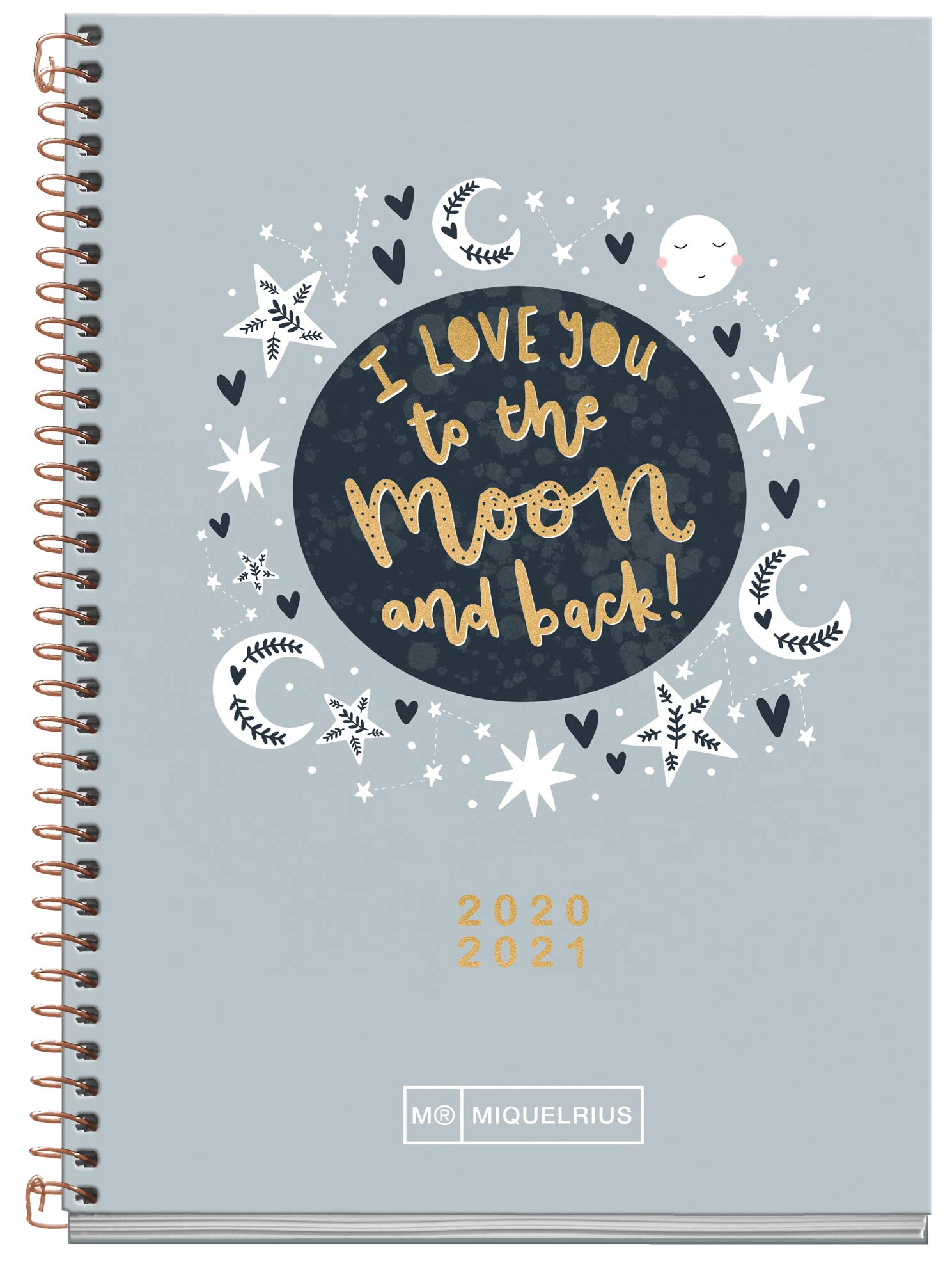 Active Spiral Diary 11 x 174 mm Week View 2020 to The Moon Miquelrius Blue Catalan