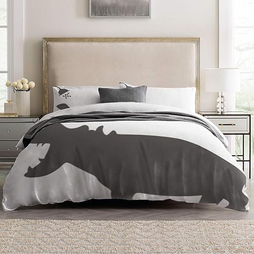 Amazon Com Duvet Cover Sets Bathing Hippo Shadow 4 Piece Full