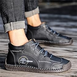 Mens Casual Boots Leather Chukka Shoes Vintage