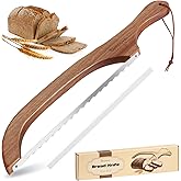 Blamovo Wooden Bread Knife for Sourdough, Bread Slicer for Homemade Bread, Serrated Bread Cutter for Bagels & Baguettes, Cout