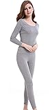CnlanRow Thermal Underwear Women Long - Scoop Neck
