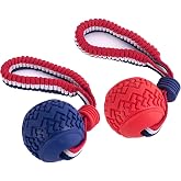Nlmskzzy Dog Ball with Rope Toy,Ball on Rope Dog Chew Toys