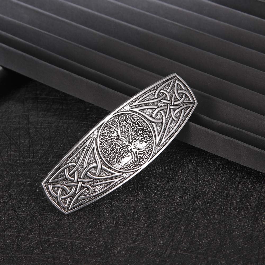 TEAMER Fashion Vintage Celtic Knot Hair Clip Metal Barrettes Hair Accessories Pattern Engraved Headwear Styling Gifts for Women Girls (Tree of Life - Image 4