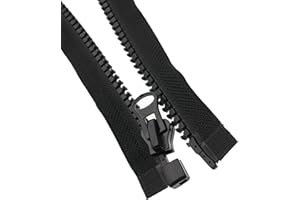 Leekayer #10 27 Inch Separating Jacket Zippers for Sewing Coats Jacket Zipper 68cm Black Molded Plastic Zipper Bulk (27")