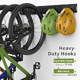 Housolution 48Inch Wall Bike Storage Rack 6 Bikes 5 Helmets Heavy Duty view 3