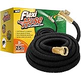 Flexi Hose Lightweight Expandable Garden Hose, No-Kink Flexibility, 3/4 Inch Solid Brass Fittings and Double Latex Core (25ft