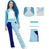 Saephaw Rise of Red Costume Adult Charming Costume Dress Women Blue Jacket Top Pant Set Halloween Princess Cosplay Outfit
