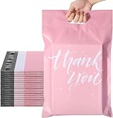 Switory 100Pcs Parcel Bags 262x330mm Pink with Handle Self Seal Mailing Bags