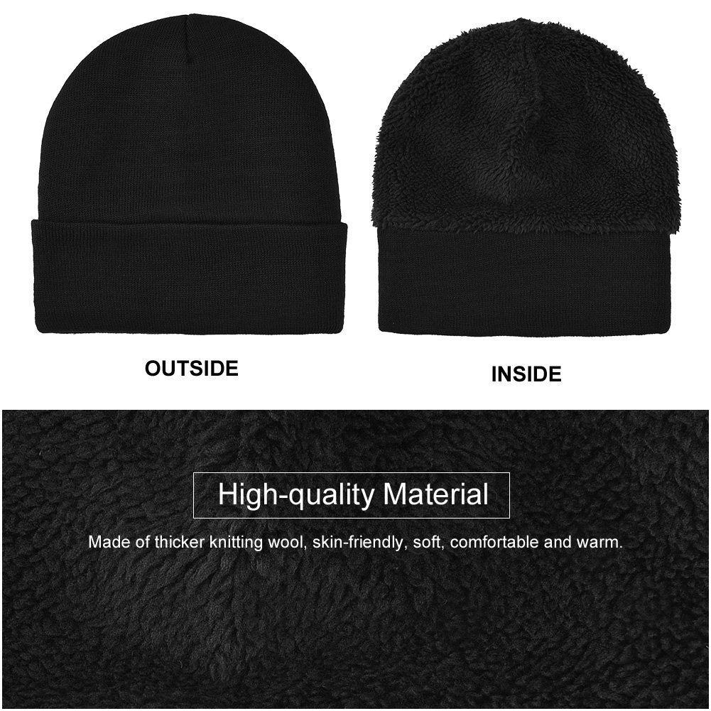 Vbiger Wintermütze Herren Mütze Touchscreen Handschuhe Beanie Warme Mütze Strickmütze Winterschal Herren mit Fleecefutter