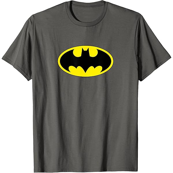 Amazon.com: Batman Classic Logo Distressed Gray T-Shirt : Clothing