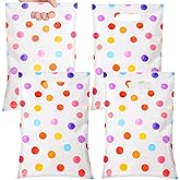 Bulyoou 50 Pcs Polka Dots Gift Bags Bulk with Handles Colorful Watercolor Polka Dot Party Favor Bag Candy Snack Treat Goodie Pouch for Birthday Baby Shower Wedding Shopping Pastel Party Supplies