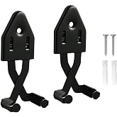 FLURSAILE Metal Vertical Sword Wall Mount Sword Hanger Adjustable Multifunctional Mount for Medieval Sword Dagger Axe Blade Cosplay Sword Display (Black 2pcs)