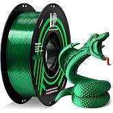 HP3DF PLA Filament, Silk PLA, 3D Printer Filament, PLA Filament 1.75mm Dimensional Accuracy +/- 0.02mm, 1KG Spool (2.2 lbs), Fit Most FDM Printer (Silk Green)